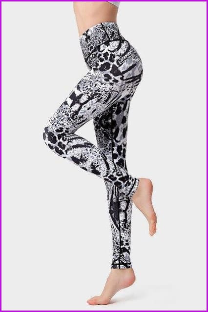 High Waist Printed Stretchy Yoga Pants F944 - Furdela