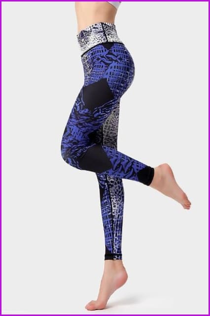 High Waist Printed Stretchy Yoga Pants F944 - Furdela