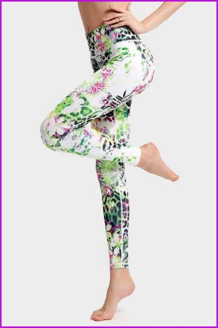 High Waist Printed Stretchy Yoga Pants F944 - Furdela