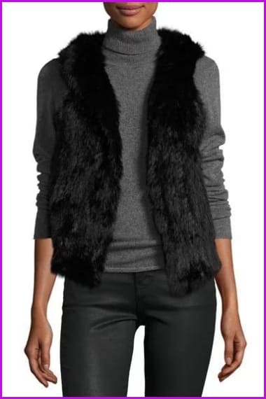 Hooded Rabbit Fur Gilet DO1060 - Furdela