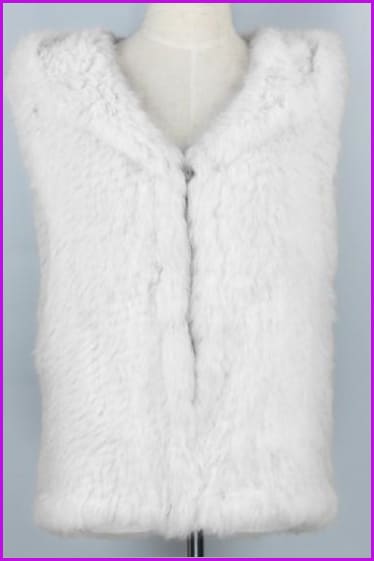 Hooded Rabbit Fur Gilet DO1060 - Furdela