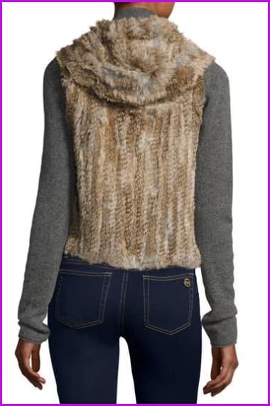 Hooded Rabbit Fur Gilet DO1060 - Furdela