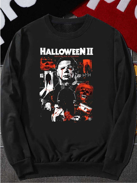 Plus Size Dropped Shoulder Figure Letter Print Sweatshirt AT9041