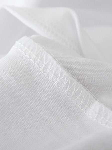 COTTON Plus Size Figure Letter Print T-shirt AR70107