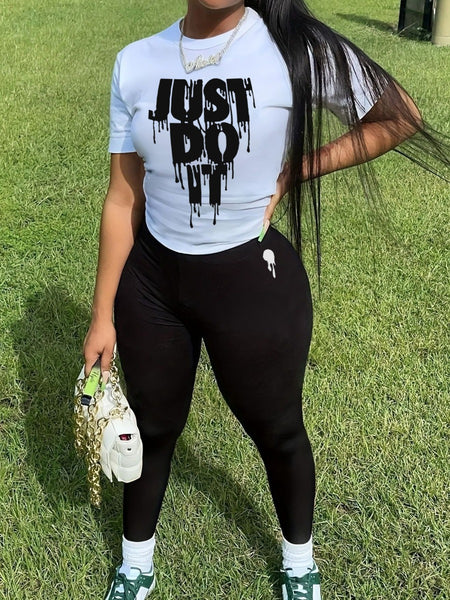 Just Do It Letter Print Kangaroo Pocket Print Hoodie AR501