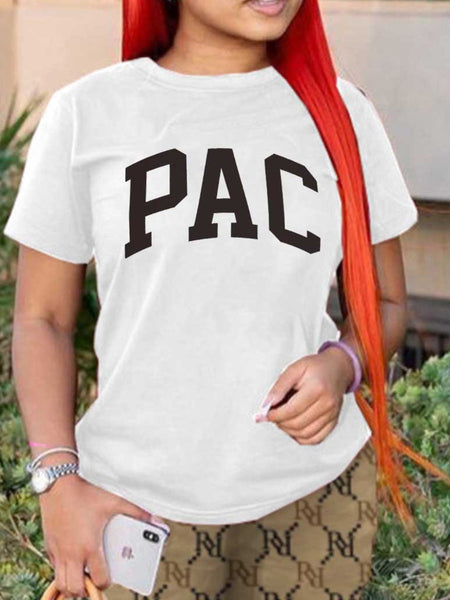 Pac Letter Print T-shirt AR70125