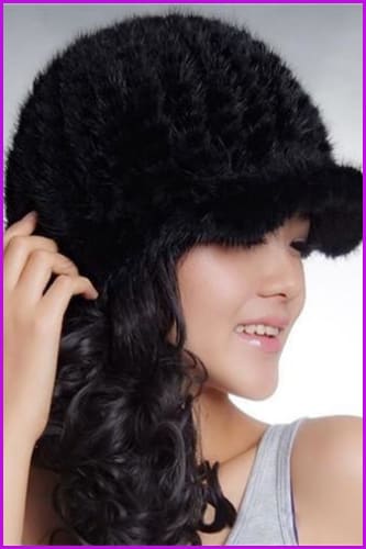 Knitted Mink Fur Baseball Cap - Furdela