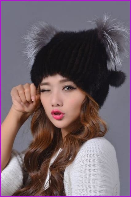 Knitted Mink Fur Hat - Furdela