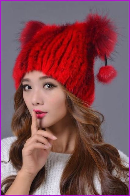 Knitted Mink Fur Hat - Furdela