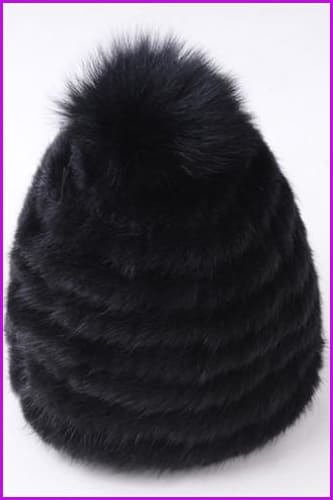 Knitted Mink Fur PomPoms Hats Fur Hat - Furdela