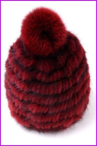 Knitted Mink Fur PomPoms Hats Fur Hat - Furdela