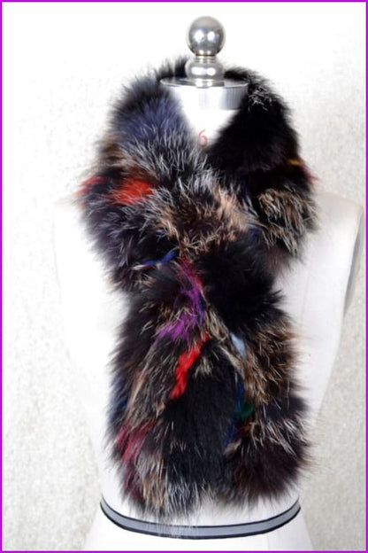 Knitted Natural Whole Fox Fur Scarf - Furdela Wholesale