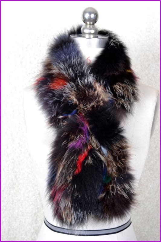 Knitted Natural Whole Fox Fur Scarf - Furdela Wholesale
