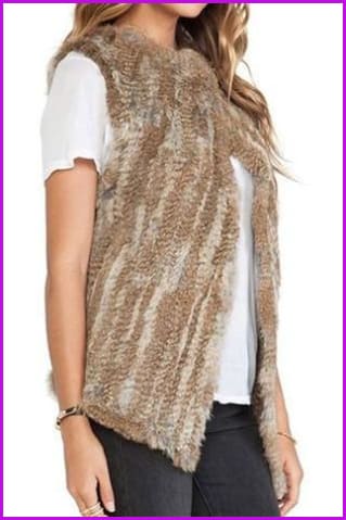 Knitted Rabbit Fur Gilet DO1426 - Furdela