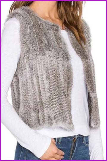 Knitted Rabbit Fur Gilet DO1433 - Furdela