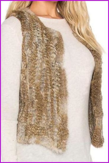 Knitted Rabbit Fur Gilet DO1433 - Furdela