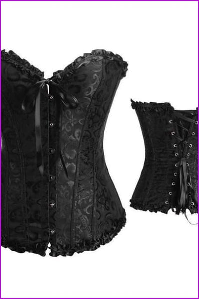 Lace Up Satin Retro Corset F1821 - Furdela