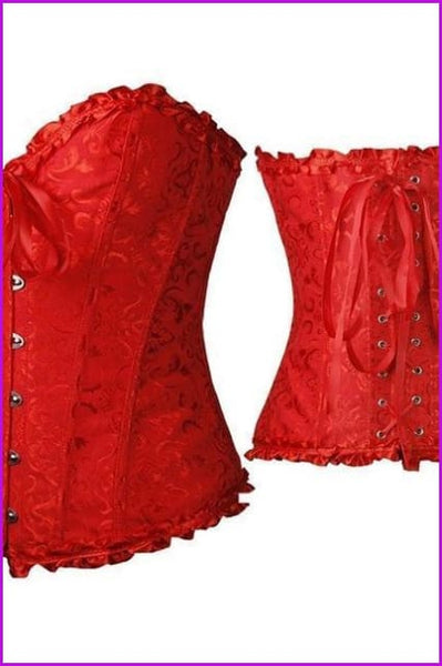 Lace Up Satin Retro Corset F1821 - Furdela