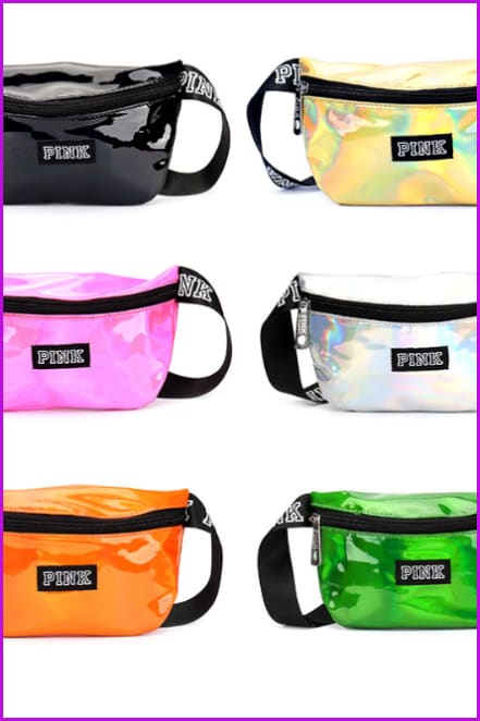 Laser Fanny Pack Pink Girl Bag Waist Bag Women Travel Handbags F093 - Furdela