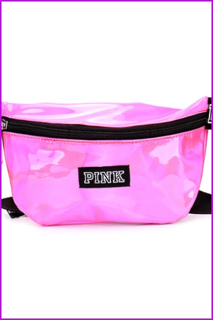 Laser Fanny Pack Pink Girl Bag Waist Bag Women Travel Handbags F093 - Furdela