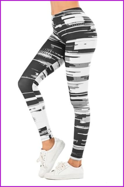 Leaf Printing High Waist Slim Fitness Pants DE111 - Furdela