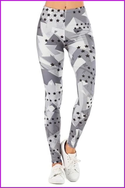 Leaf Printing High Waist Slim Fitness Pants DE111 - Furdela