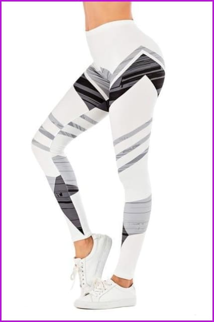 Leaf Printing High Waist Slim Fitness Pants DE111 - Furdela