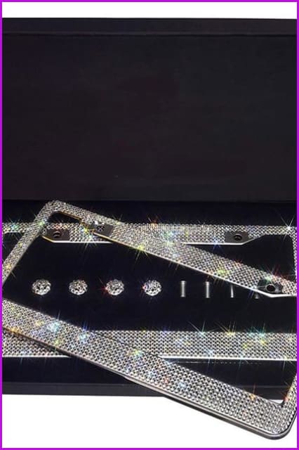 Luxury Bling Rhinestone Premium Crystal Car License Plate Frame F2321 - Furdela