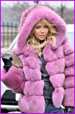 Luxury Faux Fox Fur Hoodie Coat F3074 - Furdela