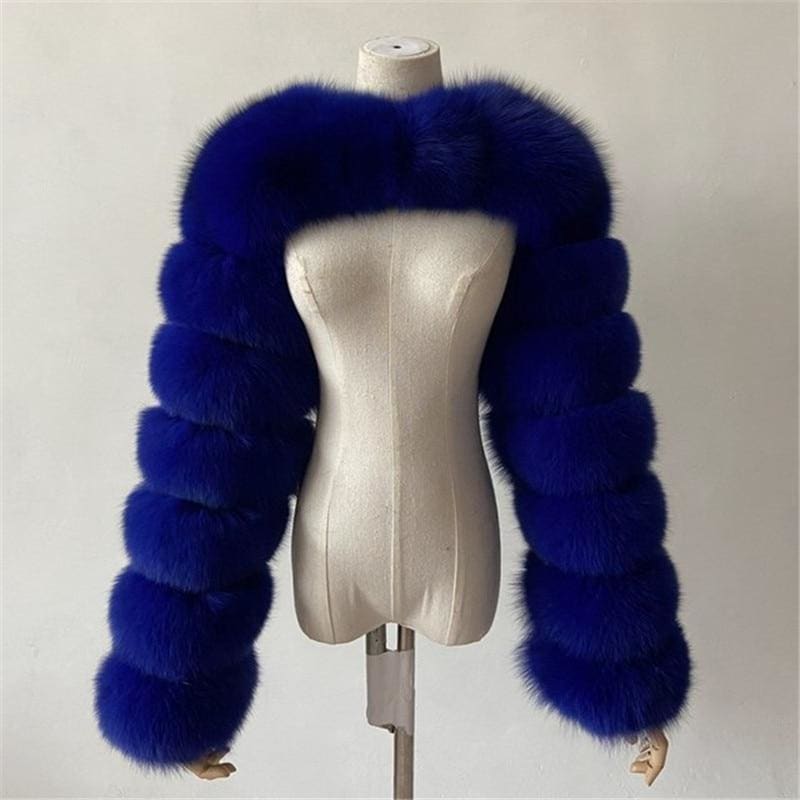 Luxury Faux Fur Cropped Jacket - Furdela