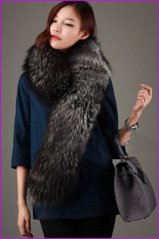 Luxury Fox Fur Fluffy Scarf 110CM - Furdela