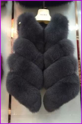 Luxury Fox Fur Gilet Red/Black/Pink/Deep/Grey DO977 - Furdela