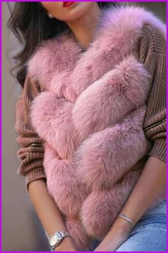 Luxury Fox Fur Gilet Red/Black/Pink/Deep/Grey DO977 - Furdela