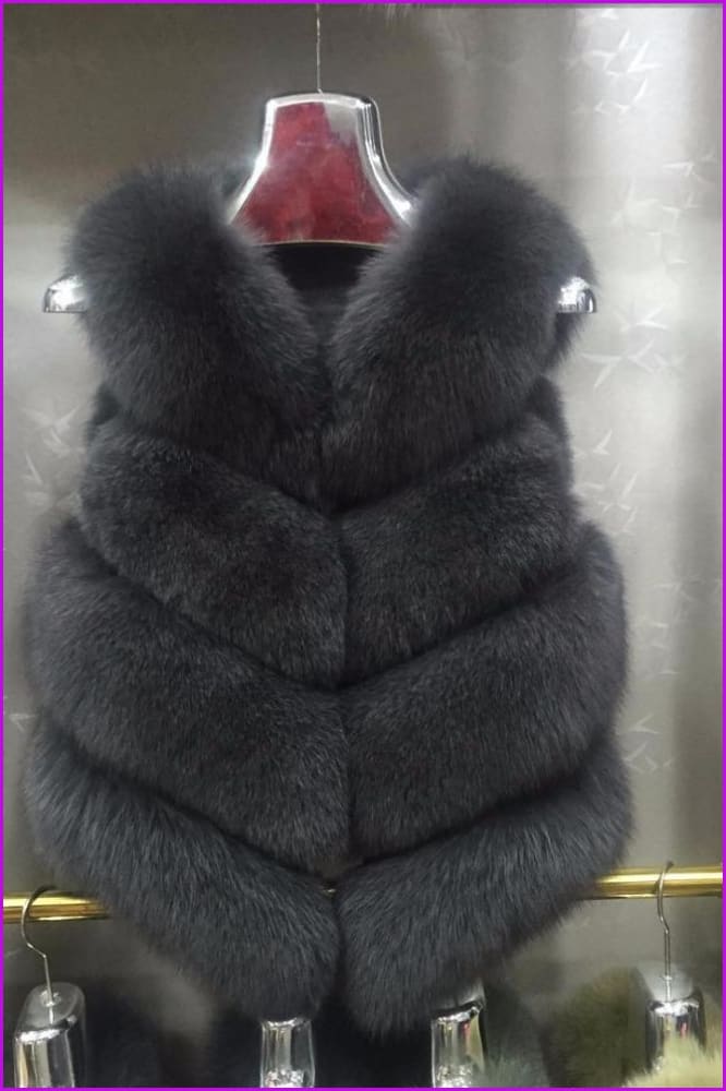 Luxury Fox Fur Gilet Red/Black/Pink/Deep/Grey DO977 - Furdela