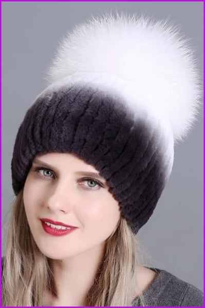 Luxury Mink Fur with Rabbit Fur Fluffy Ball Benies - Furdela Wholesale