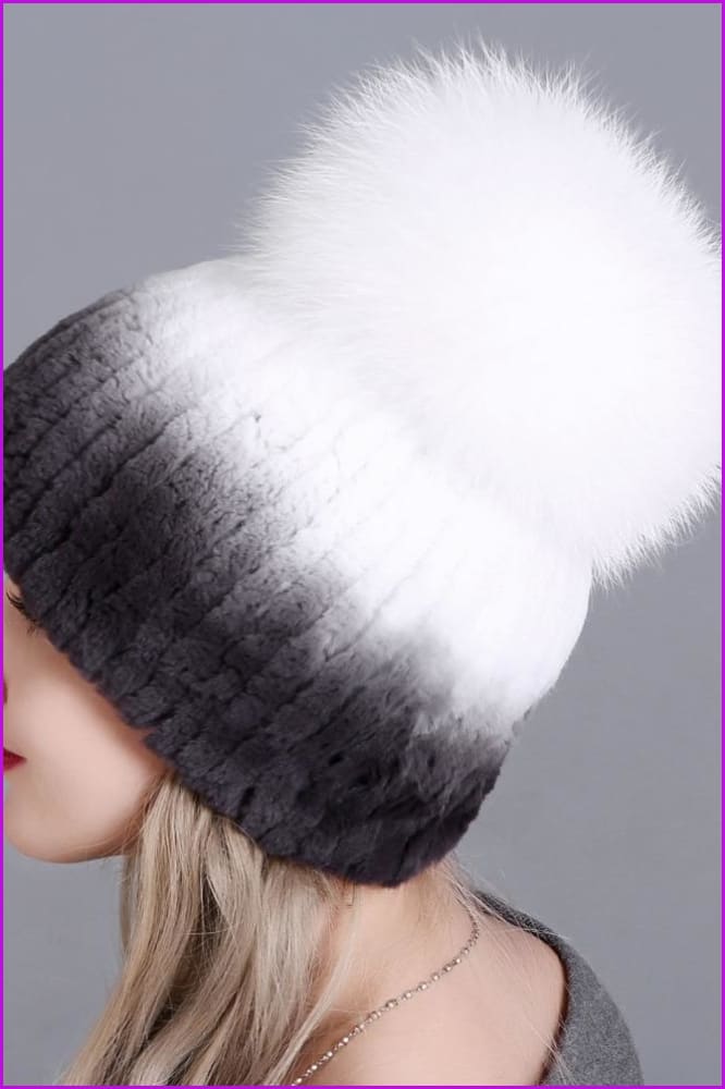 Luxury Mink Fur with Rabbit Fur Fluffy Ball Benies - Furdela Wholesale