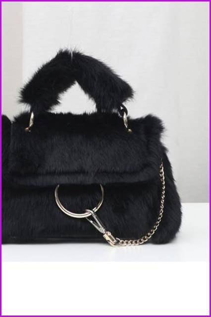 Luxury Real Rabbit Fur Fashion Ladies Shoulder Bag DF081 - Furdela