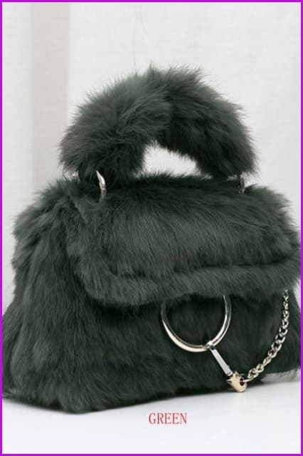 Luxury Real Rabbit Fur Fashion Ladies Shoulder Bag DF081 - Furdela