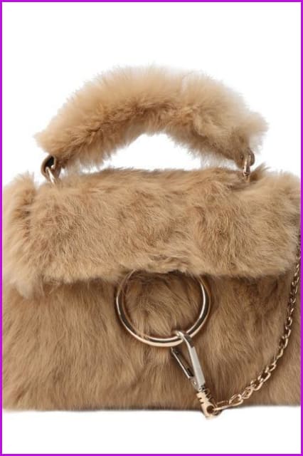 Luxury Real Rabbit Fur Fashion Ladies Shoulder Bag DF081 - Furdela