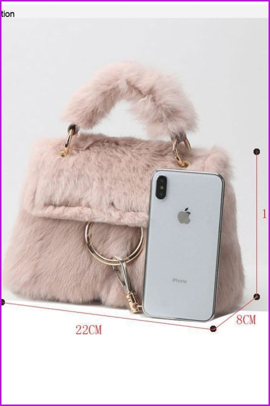 Luxury Real Rabbit Fur Fashion Ladies Shoulder Bag DF081 - Furdela