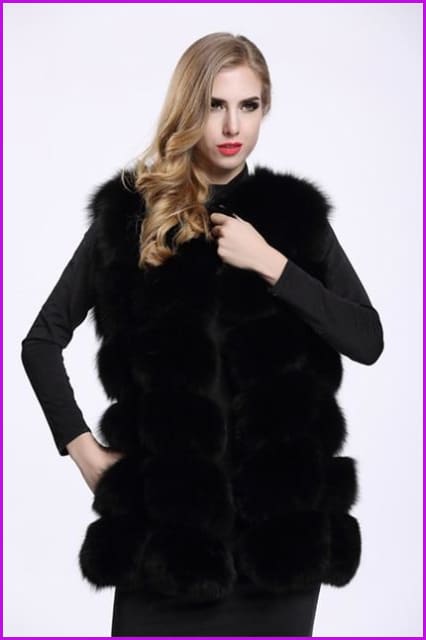 Luxury Warm Fluffy Faux Fur Gilet F2797 - Furdela