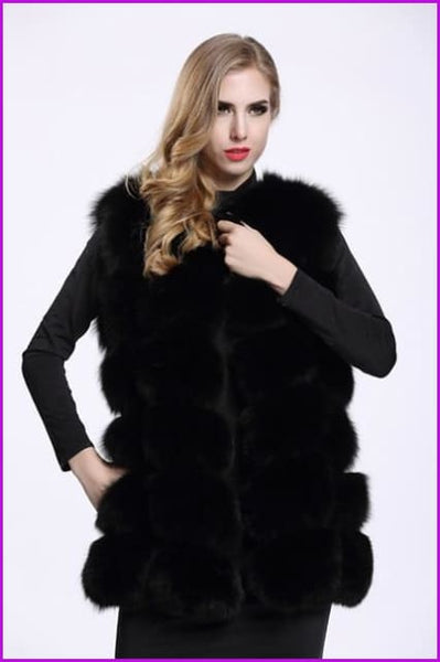 Luxury Warm Fluffy Faux Fur Gilet F2797 - Furdela