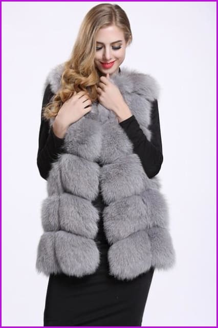 Luxury Warm Fluffy Faux Fur Gilet F2797 - Furdela