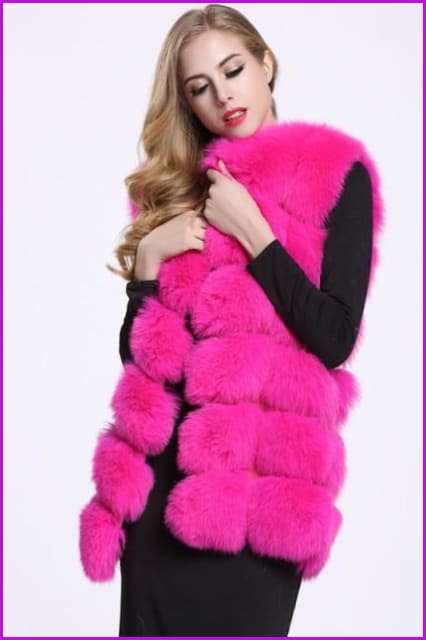 Luxury Warm Fluffy Faux Fur Gilet F2797 - Furdela