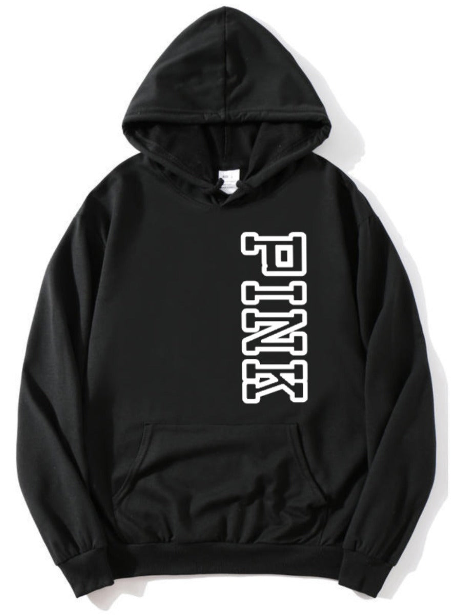 Pink Letter Print Hoodie AR7097