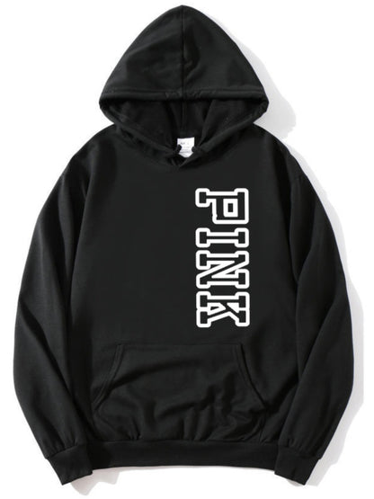 Pink Letter Print Hoodie AR7097