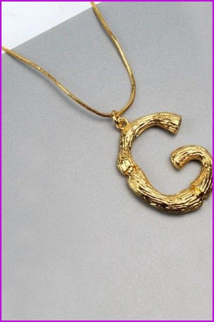 Metal Bamboo 26 Letter Necklace - Furdela