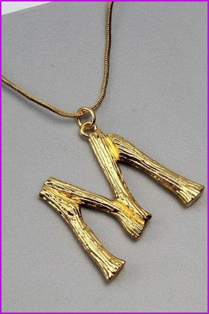 Metal Bamboo 26 Letter Necklace - Furdela