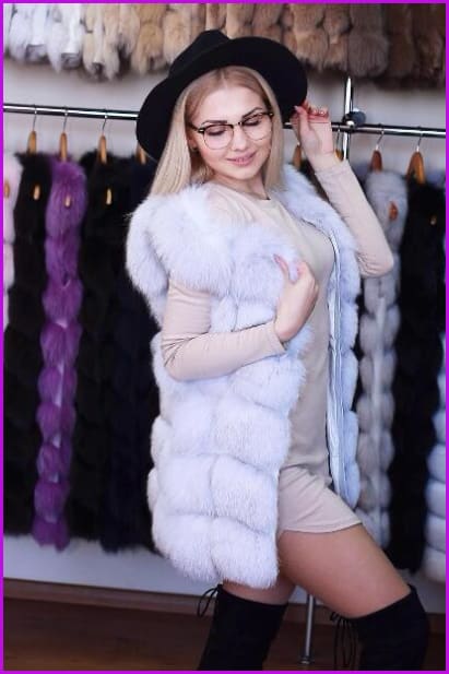 Mid-Long Fox Fur Gilet 70CM - Furdela