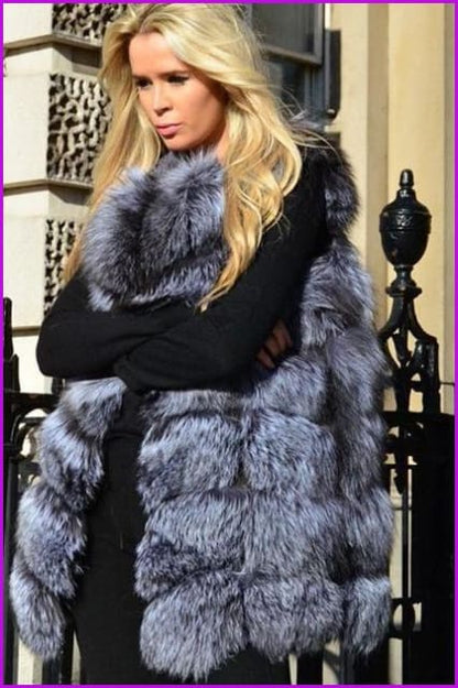 Mid-Long Fox Fur Gilet 70CM - Furdela